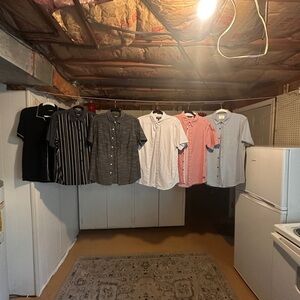 6 Short Sleeve/ Cuban Shirts, Buckle & Express MULTIPLE COLORS!